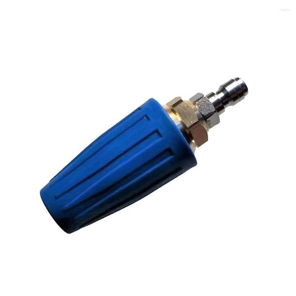 Equipos de riego Boquilla Turbo Cabeza Conector de latón 1/4 pulgadas Azul 3000Psi Herramientas de agua de alta presión Accesorios de jardín