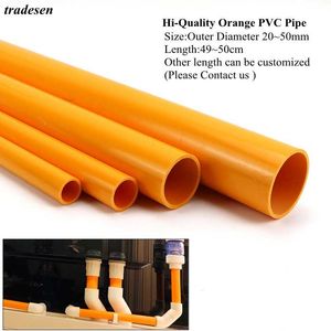 Wateringsapparatuur O.D20-50 mm Hi-kwaliteit Oranje PVC Pipe Garden Irrigatie Pijplijn Aquarium Fittingen Hydroponic plantenframe buis