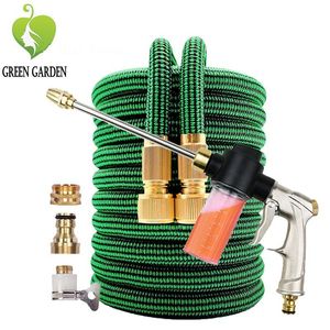 Watering Equipment Plastic Garden Slang uitbreidbare flexibele hogedruk Car Wash Magic Pipe met Spray Gun Outdoor