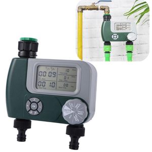 Watering Equipments Programmeerbare digitale slangkraan Timer Batterij bediende automatische sprinkler -systeem irrigatiecontroller met twee buitenkant