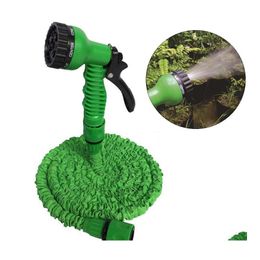 Wateringsapparatuur Intrekbare snelle connector Waterslang met mtifunctie Gun Huis Tuin wassen latex 25ft uitbreidbare set DH0755 DHCDJ