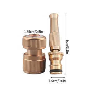 Équipements d'arrosage Buse de pulvérisation Pistolet à eau Laiton Arroseur direct à haute pression Connecteur rapide 12 Tuyau d'arrosage Rondelle réglable 230721