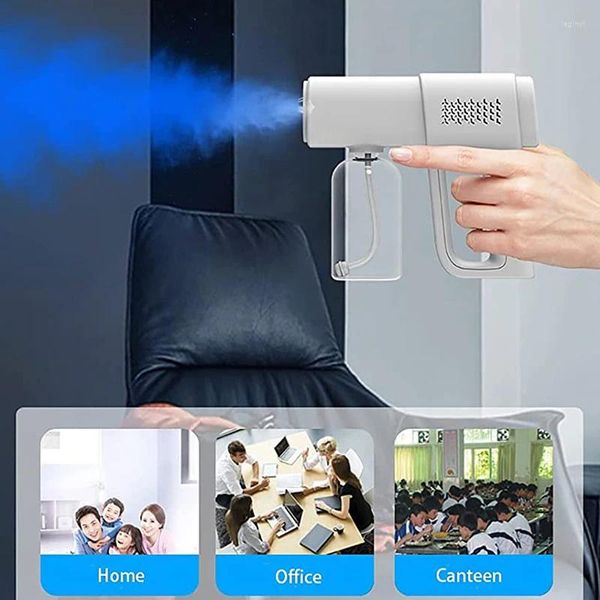 Equipos de riego Pistola pulverizadora Nano Blue Light Mist Desinfección Eléctrica UV Fogger Atomizador de mano Oficina en casa Máquina desinfectante de aire