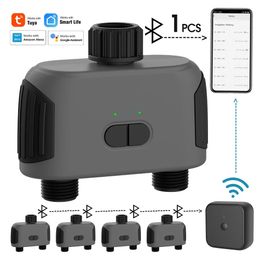 Équipements d'arrosage WiFi Bluetoothcompatible Jardin 2Way Minuterie d'eau Smart Solénoïde Téléphone sans fil Contrôleur à distance Irrigation automatique 231019