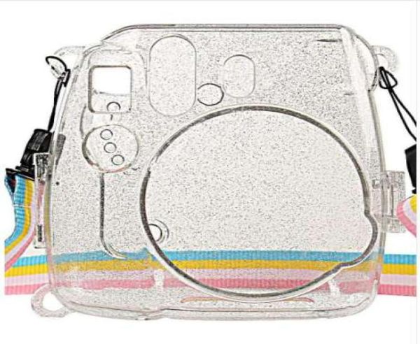 Bolsa para cámara Waterlowrie, funda protectora de plástico transparente brillante para Fujifilm Fuji Instax Mini 9 8 8 Instant con correa 6552760