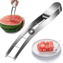 Cortador de sandía Gadgets para el hogar Artefacto de sandía de acero inoxidable Cuchillo para cortar Corer Accesorios de cocina para frutas y verduras 240125