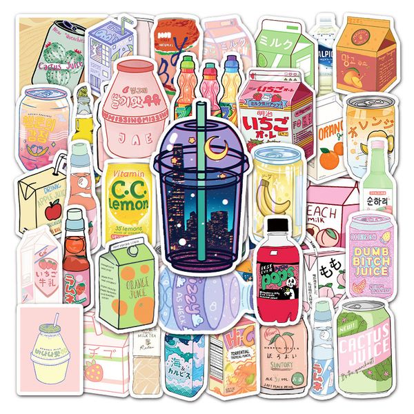 Étanche 10/30/50 pcs/pack mignon aromatisé boisson fille autocollants esthétique ordinateur portable téléphone vélo valise voiture Anime Graffiti autocollant autocollant enfant jouet voiture autocollant