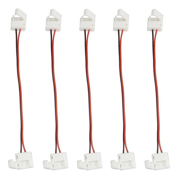 Connecteur de bande LED flexible 2 broches SMD 5050 3528 étanche 5 pièces