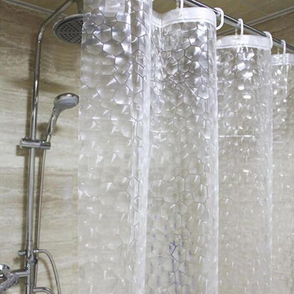 Cortina de ducha impermeable 3D con 12 ganchos de baño transparente para la decoración del hogar Accesorios de baño 180X180cm 180X200cm T200711