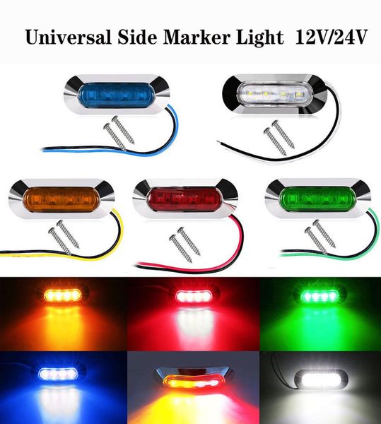 Impermeable 4 LED lámpara de marca lateral luz indicadora de liquidación coche camión remolque camión 12V24V luz RedWhiteAmberBlueGreen9337047