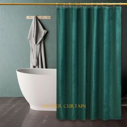 Rideau de salle de bain imperméable rideau de douche en velours nordique avec crochets rideaux de séparation de baignoire anti-moisissure rideaux de douche 240108