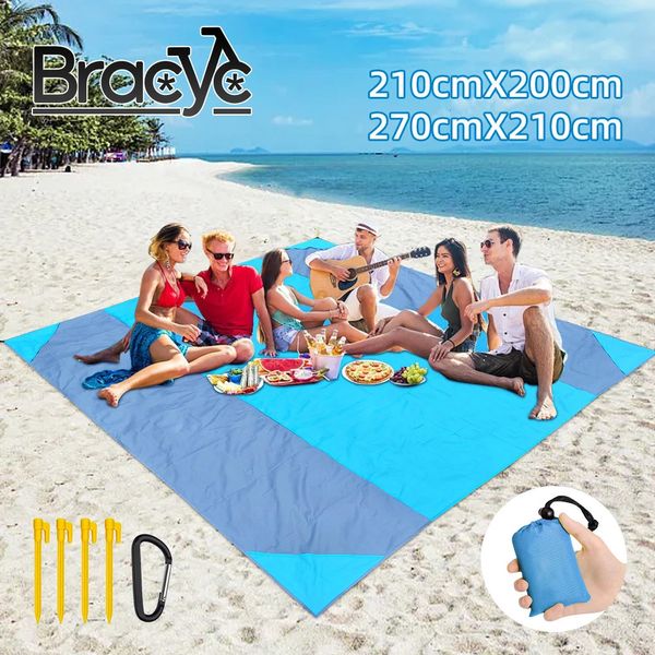 Mat de plage imperméable Grande couverture de camping en plein air pliant sable de poche libre matelas de poche portable de pique-nique léger 240412