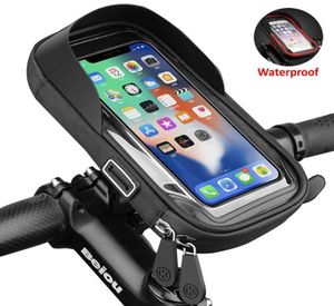 Waterdichte fiets motorfiets telefoonhouder fietstelefoon touchscreen tas 64 inch stuur voor iPhone 12Pro samsung1354164