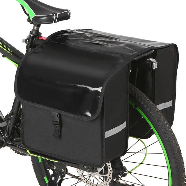 Sac de coffre de vélo étanche VTT bagages de vélo de route Double sacoche à l'arrière porte-vélos arrière siège arrière porte-bagages MX200717299o