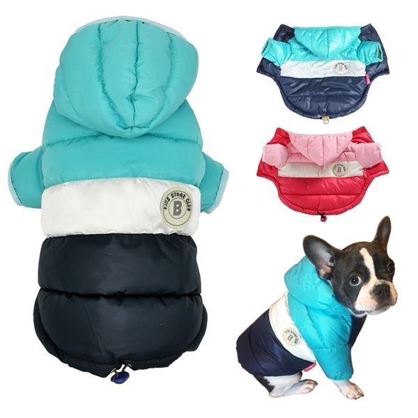 Veste imperméable pour gros chien Automne Hiver Vêtements chauds pour petits grands chiens à capuche Bouledogue français Pug Manteaux Vêtements pour animaux de compagnie Tenues 211027