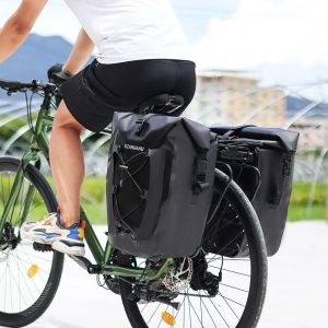 Waterdichte fietstas 25l reis fietstas mand fiets achterste rack sta -stoel zittas fietszak fietstassen mtb fietsaccessoire