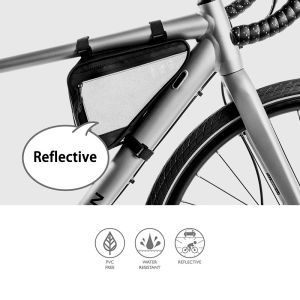 Waterdichte fiets driehoekszak Reflecterende MTB Road Bicycle voorzak Pak Panneerstassen Buisframe gereedschapszak voor fietsen