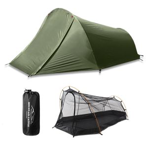 Tienda de campamento impermeable 2 persona Tienda al aire libre para acampar en bicicleta de senderismo Muntaineering Beach Summer Ultralight Automatic Tent 240329