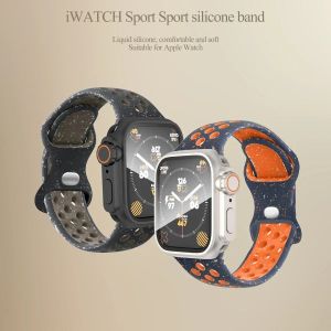 Waterdichte kast+originele sportrubberriem voor Apple Watch Ultra 2 Band 49mm 45 44 41 mm 40 mm Correa voor Iwatch 9 8 7 6 5 SE