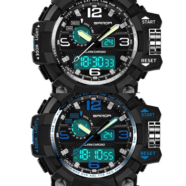 Relojes deportivos informales a prueba de agua para hombre, cronómetro Digital LCD a la moda para hombre, reloj de pulsera de goma con fecha, reloj Masculino X0524