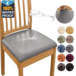 Cubierta de silla impermeable cubiertas de asiento de silla de comedor estiramiento