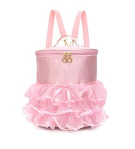 Waterdichte danspack roze meisjes ballet sporttassen ballerina kinderen rugzak handtas met schattige gegolfde tutu rokjurk5131691