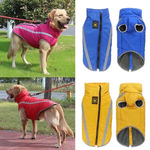 Waterdichte hondenkleding voor grote honden Winter Warm Big Hond Jassen Gewatteerde Fleece Pet Jas Veiligheid Reflecterende Ontwerp Hondenkleding 211007