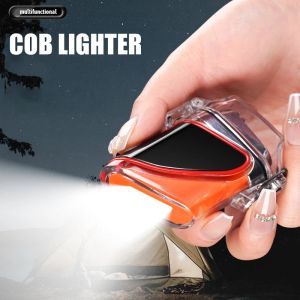 Encendedor de doble arco impermeable, tipo C USB USB Electricante al aire libre con luz de mazorca, accesorios para fumar, regalo de hombres