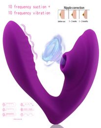 Impermeable doble cabeza 10 frecuencia vibración de succión productos para adultos chupando clítoris Gpoint vibrador masaje femenino Tease Vibr1758290