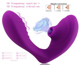 Impermeable doble cabeza 10 frecuencia vibración de succión productos para adultos chupando clítoris Gpoint vibrador masaje femenino Tease Vibr5432394