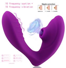 Impermeable doble cabeza 10 frecuencia succión vibración productos para adultos chupando clítoris Gpoint vibrador masaje femenino Tease Vibr8030729