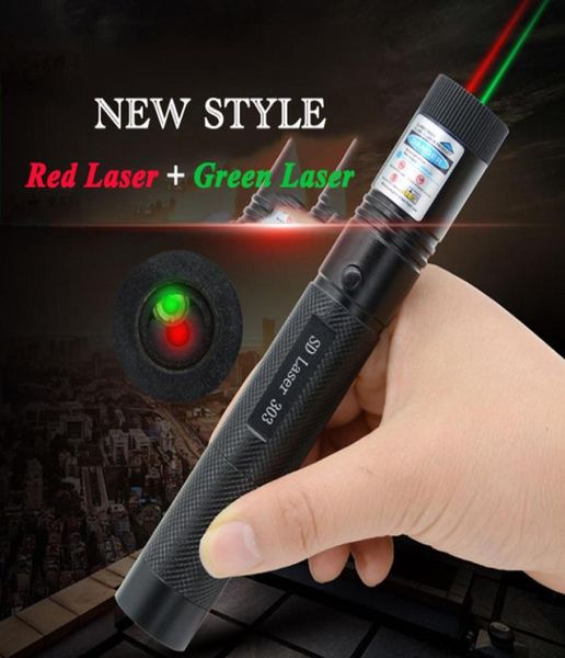 Double Laser étanche 5mw 532nm, hybride rouge vert 303, stylo pointeur, faisceau visible, batterie 18650, 4266520