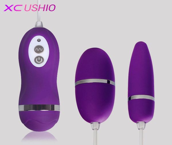 Stimulateur de clitoris étanche double télécommande filaire oeufs vibrants G Spot Plug Anal vibrateur produits sexuels jouets sexuels pour femme 07016209703