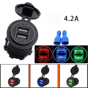 Chargeur de voiture universel 5V 4.2A étanche double Port USB prise 12-24V pour moto de bateau d'autobus