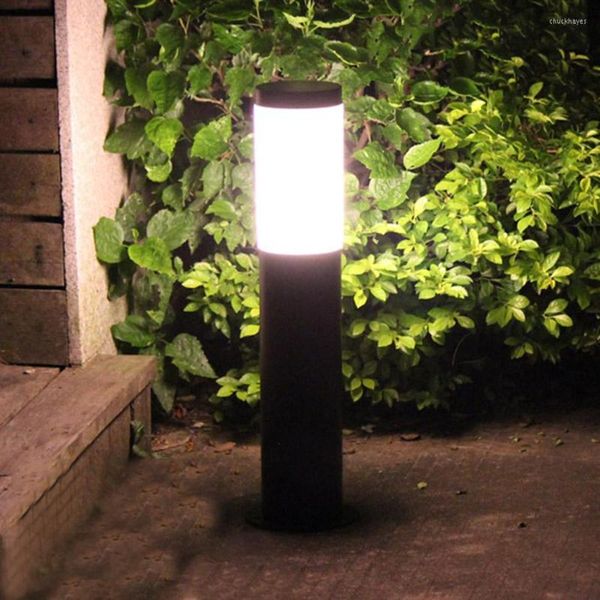 Lámpara de césped de acero inoxidable E27 a prueba de agua para exteriores, jardín, Patio, paisaje, camino, pilar, poste, bolardos de calle