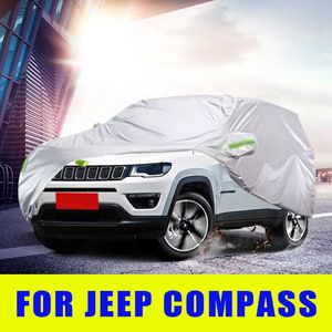 Waterdicht Full Car Covers Outdoor Zonnescherm Stofdicht Sneeuw Voor Jeep Compass 2017 2018 2019 2020 AccessoriesHKD230628