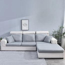 Protector de muebles impermeables protector espesa de sofá de la esquina sofá asiento slip -slip -slip -slip -slink -color sólido cubierta del sofá material elástico