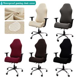 Waterdichte Gaming Stoel Cover Computer Elastische Fauteuil Slipcovers Seat Arm Office Covers exclusief 211105