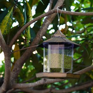 Gazebo imperméable Hanging Wild Bird Feeder Continier extérieur avec corde hang alimentant la maison Type d'oiseau mangeur AVES DÉCOR 240407