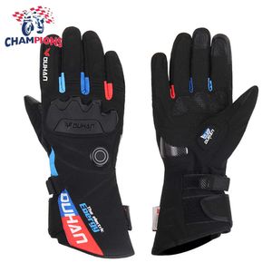 Gants de moto chauffants imperméables pour hommes, gants de moto pour écran tactile, alimentés par batterie, gants d'équitation de course d'hiver H1022