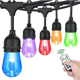 Guirnalda de luces LED RGB resistente al agua para exteriores, festón conectable para fiesta, jardín, Navidad, vacaciones, guirnalda, café, 211104