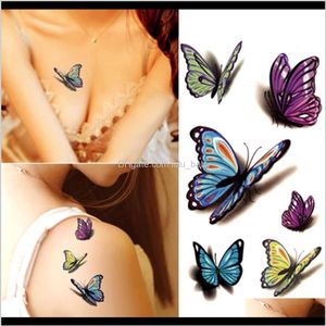 Impermeable Henna Tatoo Selfie Fake Body Sticker Mariposa colorida 3D Stickers Art Flash Ctyfp Tattoos Q5K12204b