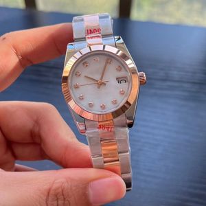 Waterdicht Hoge kwaliteit mooie mode dameshorloge 31 mm DATUM roségouden roestvrijstalen armband Horloges Mechanisch Automatisch Damesjurk polshorloge doos tas