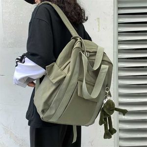 Étanche HOCODO couleur unie femmes sac à dos en Nylon Simple sac d'école pour adolescente épaule voyage 202211