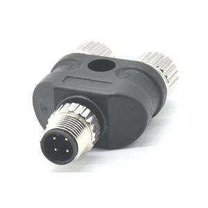 Waterdichte industrie één mannelijke tot twee vrouwelijke 4pin a-code 8 pin y type adapter m12 splitter eindmachine luchtvaartconnector