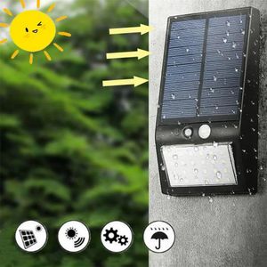 Waterdichte IP65 PIR Sensor 24 LED Solar Licht Wit / Zwart Schaduw Wit Wandlamp Outdoor Genden