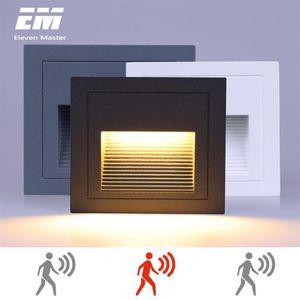 Waterdichte IP65 Verzonken In Muur PIR Bewegingssensor Led Trap Licht Met Aluminium Stap Lichten Buitenlamp ZBW0005 Lamps232Z