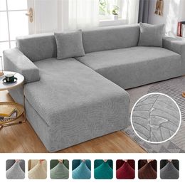 Waterdichte L -vorm Hoek Bankafdekking 1/2/3/4 zitter Jacquard Fabric Big Elastic Sofa Covers Verwijderbare hoes voor Home Living Room 220513