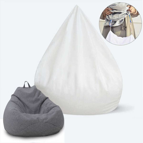 Doublure intérieure imperméable de canapés de pouf paresseux adaptée à la grande couverture de sac de haricot et au jouet en peluche Version améliorée 210723