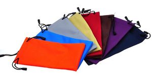 Pochette de lunettes de soleil en plastique et cuir imperméable, sac à lunettes souple, étui à lunettes, sacs pochettes de nombreuses couleurs mélangées ys222